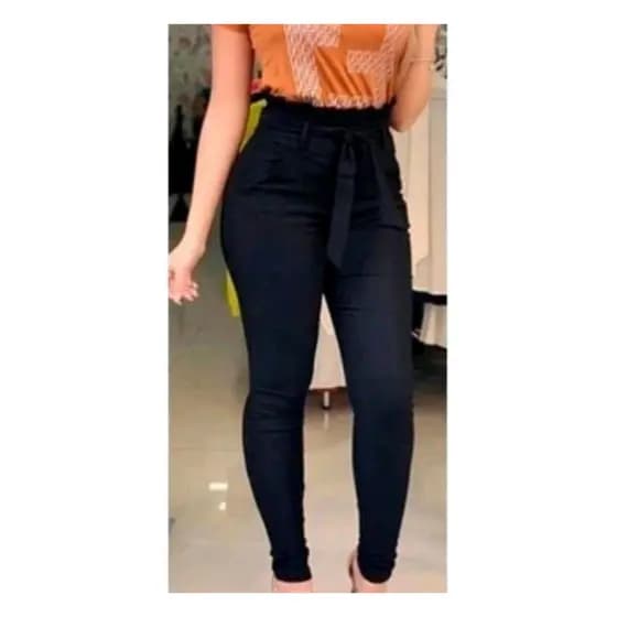 Calça Bengaline Trabalho Preto Feminina Moda Clochard Skinny Linda Pronta Entrega