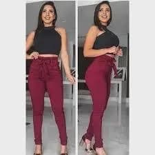 Calça Bengaline Trabalho Marsala Feminina Moda Clochard Skinny Linda Pronta Entrega