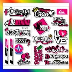 adesivos Cartela Feminino CM3  De Menina Moto Carro 244 mandraka grau