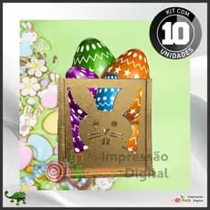 Kit 10 Pç  Cestinha Caixote Bandeja Coelho Pascoa Mdf, Potinho, Coelho Coelhinho Páscoa Mdf, ovo de pascoa.
