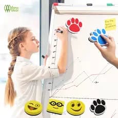 Apagador Magnético De Quadro Branco A Seco , Para Frigorífico , Limpador Giz , Fofo Face , Animal Padrão Material De Escritório Escolar Sala De Aula , Casa E