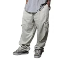 Calça Cargo Masculinas e Feminina Elegante 6 Bolsos skate Larga Fechamento No Cordão
