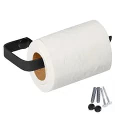 Porta Papel Higiênico Preto Suporte Papeleira Banheiro Luxo