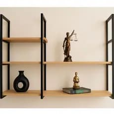 Suporte Prateleira Tripla Estilo Industrial Parede ou Teto 90x29cm
