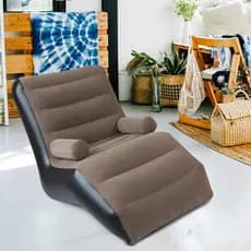 Sofá Poltrona Puff Inflável Espreguiçadeira Confortável Com braços Ultra Macio Portátil Casa Sala Quarto Campin + Bomba