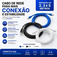Cabo De Rede Internet RJ45 Patch Cord 2m 3m 5m Para Roteador PC Smart TV Notebook