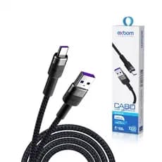 Cabo USB Tipo-C 1m Turbo Reforçado – Exbom | Carga Rápida