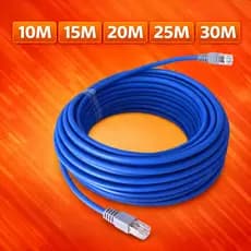 Cabo de Rede Crimpado Azul RJ45 10/15/20/25/30 Metros para Internet