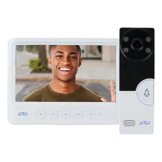 Video Porteiro Eletronico Campainha com Videochamada Tela de 7" Visão Nortuna Resistente Água