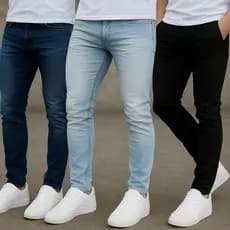 Calças Jeans Masculina Premium Skinny Corte tradicional Basico com Lycra Lavagem Clara Escura ou Preta