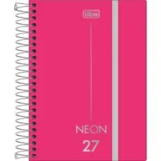 Agenda Espiral Neon 2027 Rosa Lilás Azul Verde Com Elástico Bolsa Plástica 176 Folhas Tilibra