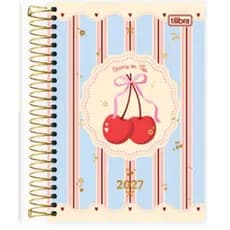 Agenda Amarena M5 2027 Capa Dura Premium Com Adesivos Bolsa Interna Hot Stamping 176 Folhas