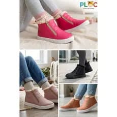 BOTA COTURNO INFANTIL FORRADA DE PELÚCIA PLOC ANATÔMICO