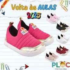 Tênis Ploc Volta as Aulas : Street Calce Fácil Slip On Flat  MENINA
