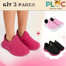 Kit 3 pares Tênis Infantil Ploc -  Colors Iate e Play Anatômico Menina
