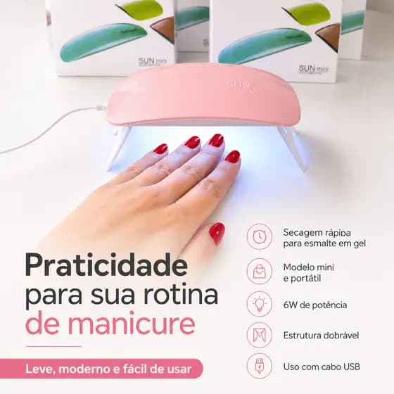 Secador De Unhas UV LED Sun Mini Nail Lamp Portátil Manicure Presente