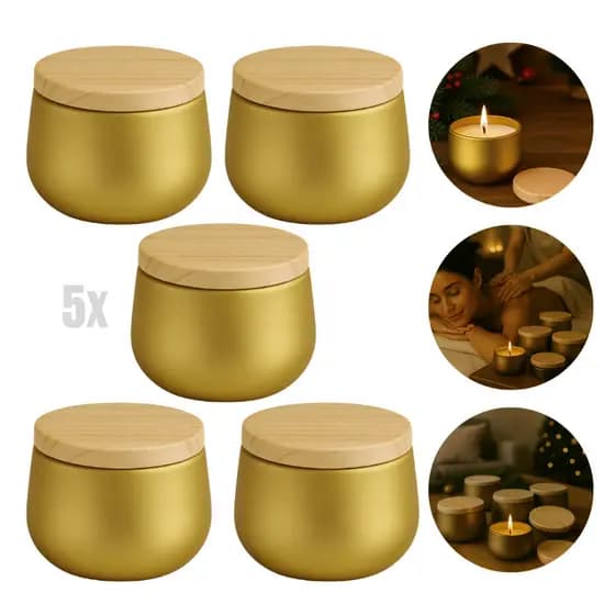Lata Dourada Premium para Velas Artesanais, Lembrancinhas e Presentes – 120ml