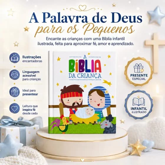Bíblia Infantil Ilustrada Capa Dura Educativa Colorida