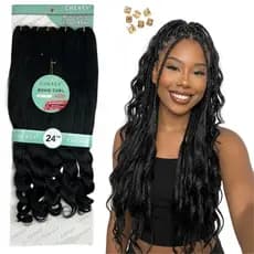 Cabelo Boho Curl Fibra Premium Jumbo Gypsy Braids Fulani Trança Gringa