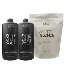 Kit K Pro Pó Descolorante White Blonde 800g + 2 Ox 30 Vol.