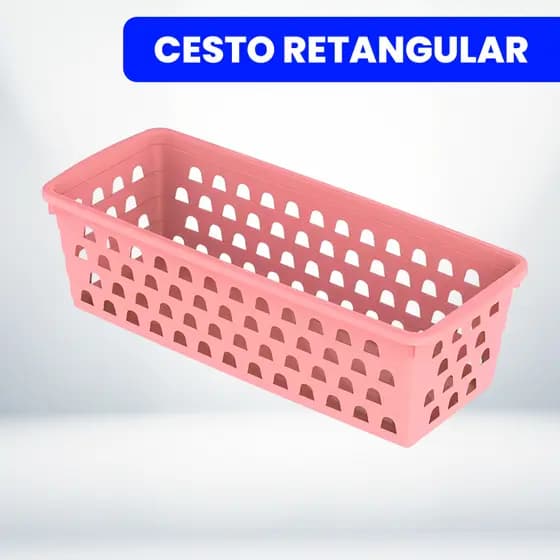 Cesto Organizador Multiuso 28x11x8cm Rosa