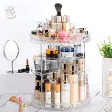 Organizador de maquiagem Giratório 360º Acrílico Suporte de Cosméticos