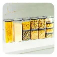 Kit 12 Potes Herméticos Porta Mantimentos Quadrado Cozinha