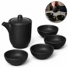 Kit Conjunto Porta Shoyu Molheira Oriental Manhattan Porcelana Comida Japonesa 5 Pçs - Hauskraft