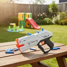 Pistola Arminha Lança Dardos Tipo Nerf Bala Espuma Ventosa Arma Ravil Brinquedo Infantil 6 Peças