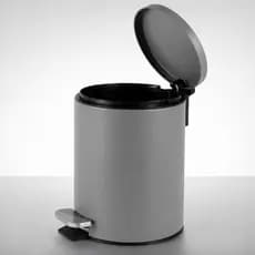 Lixeira Inox 3 Litros Pedal Matte Fosco Balde Removivel Banheiro Escritorio Powermaid Nao Marca Dedo