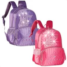 Mochila De Costas Escolar Princesas Mágica Com Luzes LED Meninas Interativa Original Clio Style