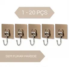Gancho Adesivo Metálico Autocolante Multifuncional Parede Cozinha Banheiro Casa PREMIUM
