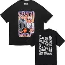 Camisa Básica Camiseta Chico Moedas Me Fiz De Lerdo BitCoin Sonza Aquariano Unissex03