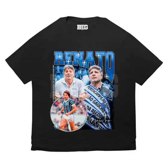 Camisa Basica Camiseta Renato Gaúcho Idolo Tecnico Futebol Unissex Bootleg Oficial 02 03