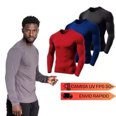 Kit 3 Camiseta UV Proteção Solar Uv50 Segunda Pele Praia Verão Todos os Tamanhos P ao G3
