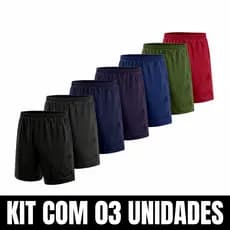 Kit 3 Bermuda Masculina Short Calção Futebol Academia Praia Caminhada Lazer Cores Sortidas