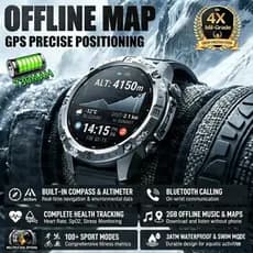 2026New Tático GPS Smartwatch 730mAh 2GB ROM Mapa Offline Bússola 3ATM À Prova Dwaterproof Água Bluetooth Chamada 100 +