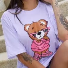 T-shirt camiseta feminina oversized, blusão feminino ted  ursinho