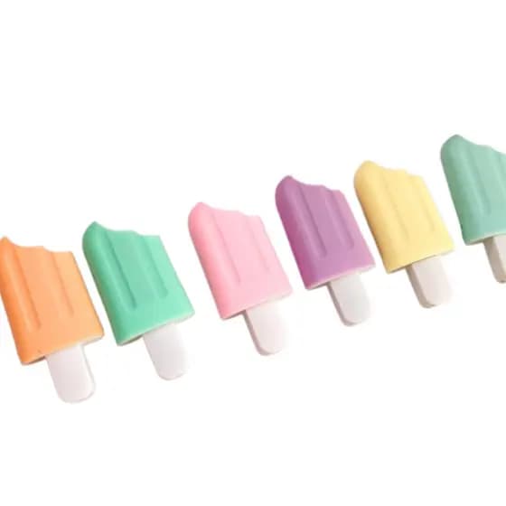 Canetas marca-texto sorvetinho picolé Kit 6 cores