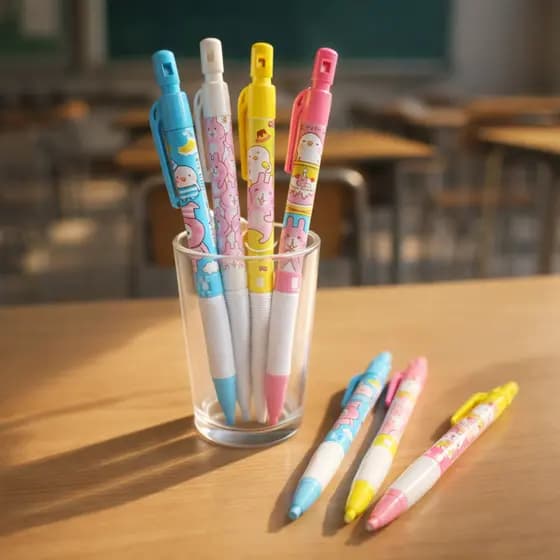 Kit 4 Lapiseiras 2.0 Estampada com Grafite Volta as Aulas Material Escolar fofa bonita japonesa