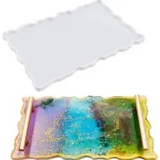 Molde Silicone para Bandeja Retangular Grande com alças / Molde para Resina Epóxi