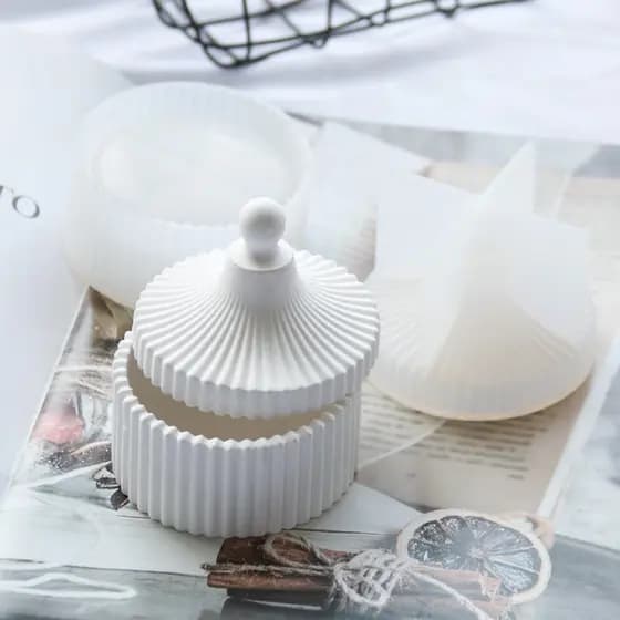 Molde de Silicone Pote com Tampa para Armazenamento / Molde para Resina Epóxi