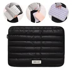 Bolsa Para Notebook Premium Metalizada Capa Protetora Puffer Acolchoada Macia À Prova De Choque Carteira Porta Documento