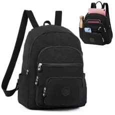 Mochila Casual Média Escolar Viagem Passeio Feminina  Nylon Tactel Forrada Impermeável  Resistente