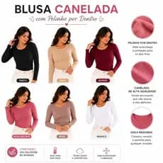 Blusa Térmica Feminina Forrada Peluciada Grossa Inverno Frio