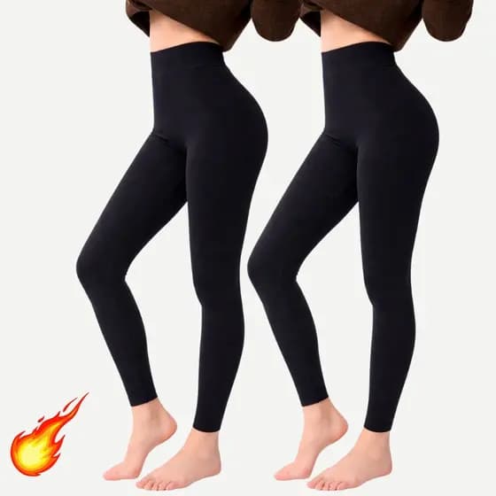 Kit 2 Meias Calças Térmicas Sem Pé/ Com PÉ  Segunda Pele  Grossa Forrada Inverno Peluciada Cintura alta