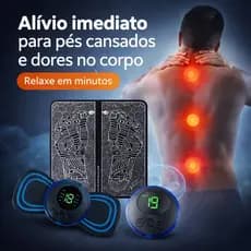 Massageador Elétrico Portátil EMS Recarregável USB Kit Completo Alívio Dor Muscular Relaxante