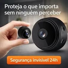 Mini Câmera de Segurança WiFi Full HD Discreta Visão Noturna Áudio Espiã A9 90° Interna