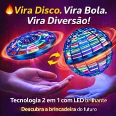 Bola Voadora com LED Boomerang Spinner Flutuante Infantil Disco Voador que Vira Bola