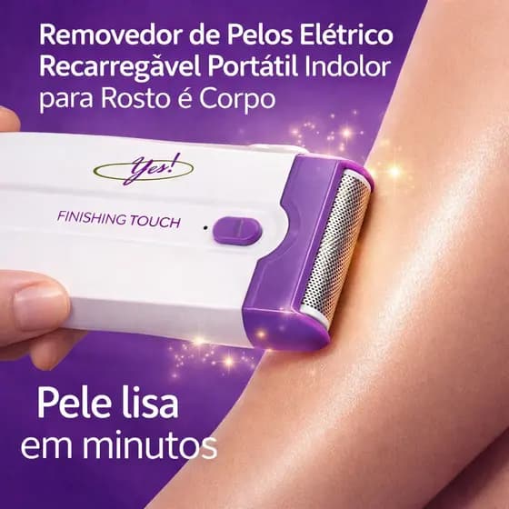 Removedor de Pelos Elétrico Recarregável Portátil Indolor para Rosto e Corpo